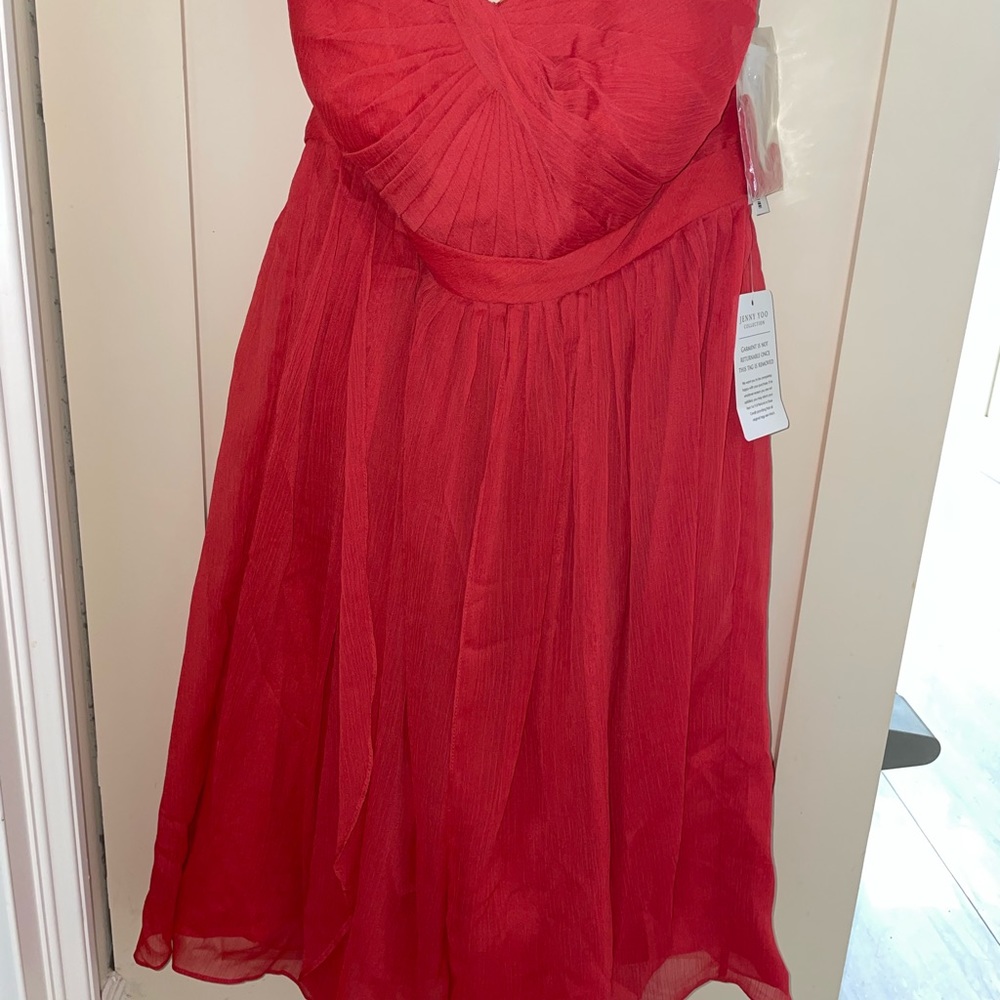 Guava luxe crinkle chiffon dress size 8 New Jenny Loo designs